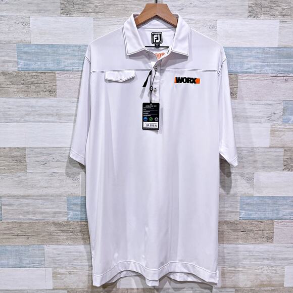 WORX Power Share Tools Employee Golf Tech Polo Shirt White FootJoy Mens XL - Picture 1 of 8